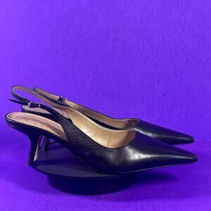 Sam Edelman Black Adjustable Bianka Slingback Pointy-Toe Pump Shoe Size 10